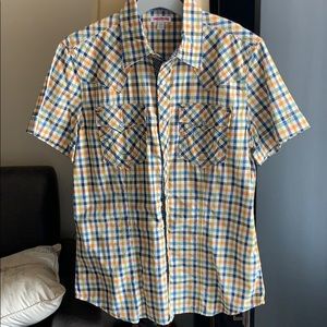 True Religion Plaid Button-Up Shirt NWOT